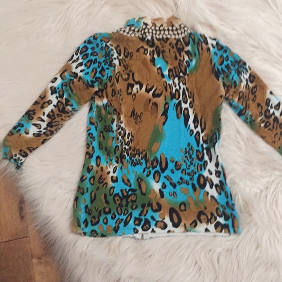 Leopard Muti color cardigan - Picture 2 of 4